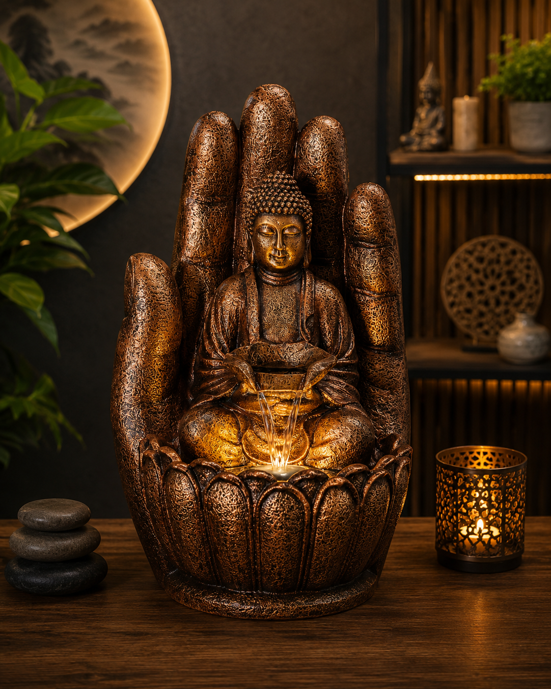 Bodhi Guardian™ Buddha Waterfall Fountain