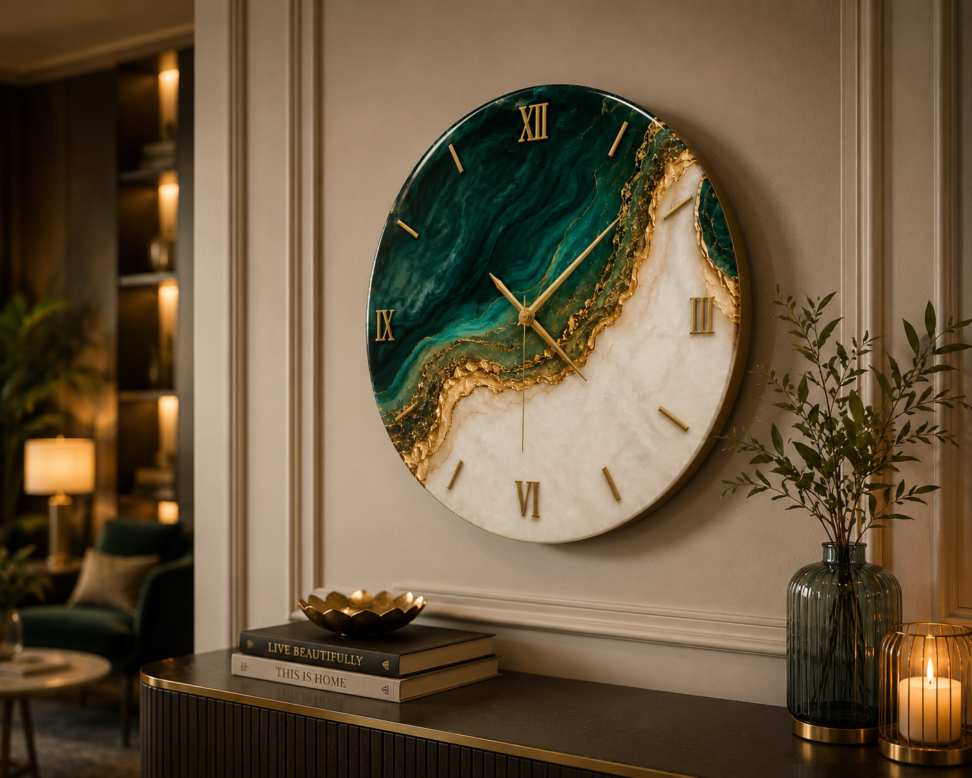Emerald Tide™ Wall Clock