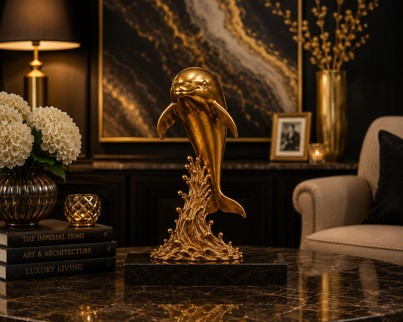 Aurum Wave™ Dolphin Sculpture