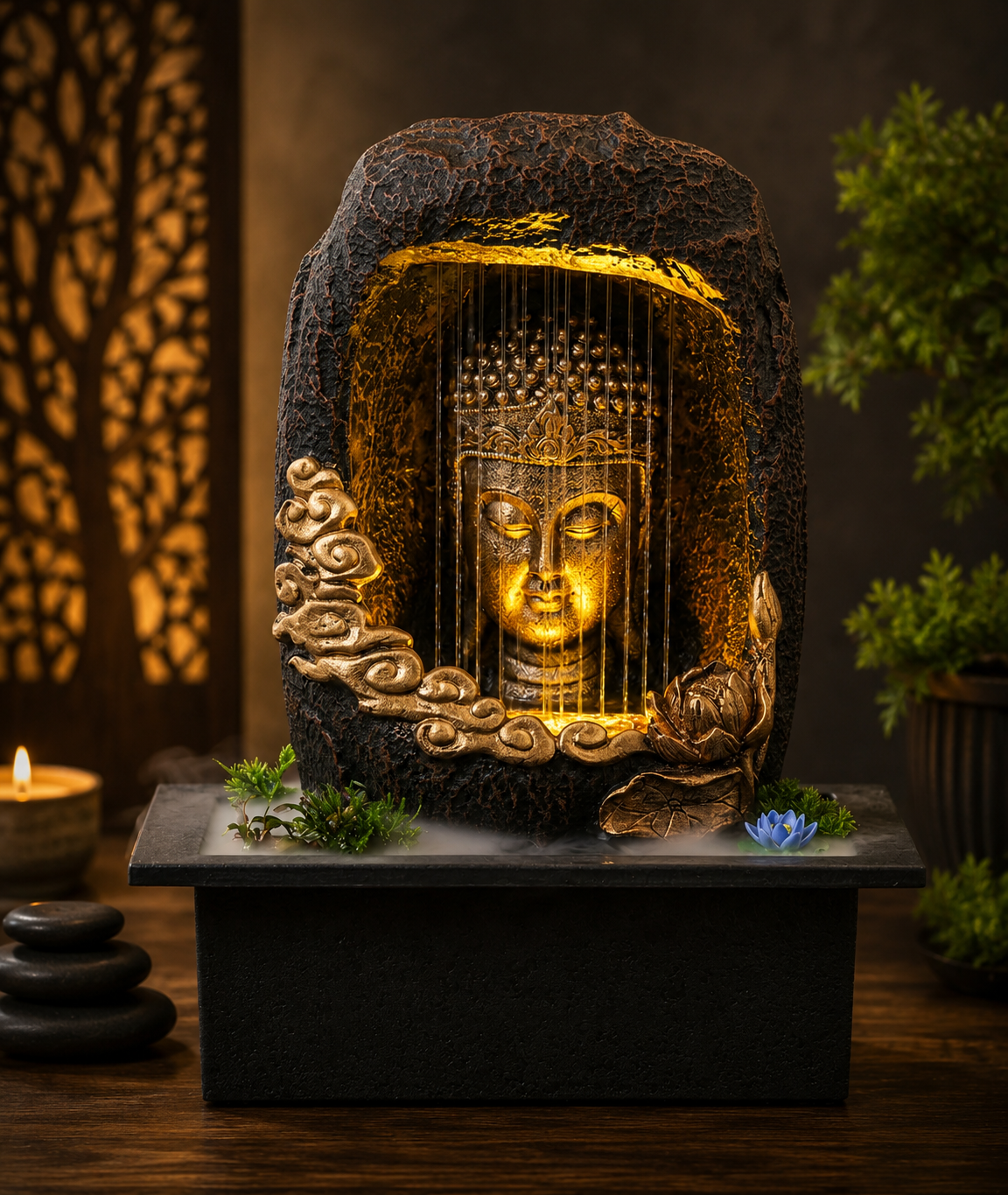 Nirvana Veil™ Buddha Waterfall Fountain