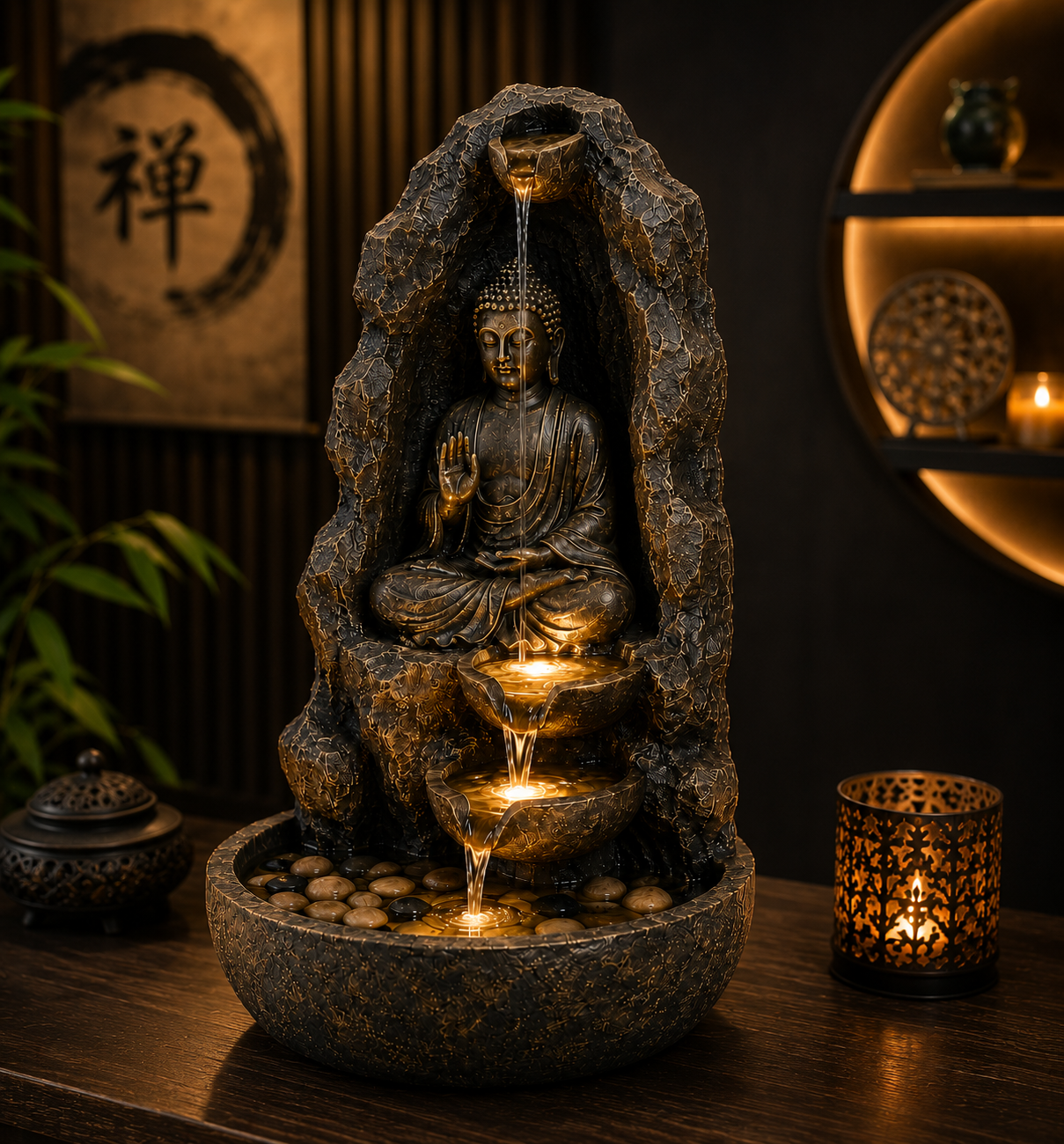 Shanti Cascade™ Buddha Waterfall Fountain