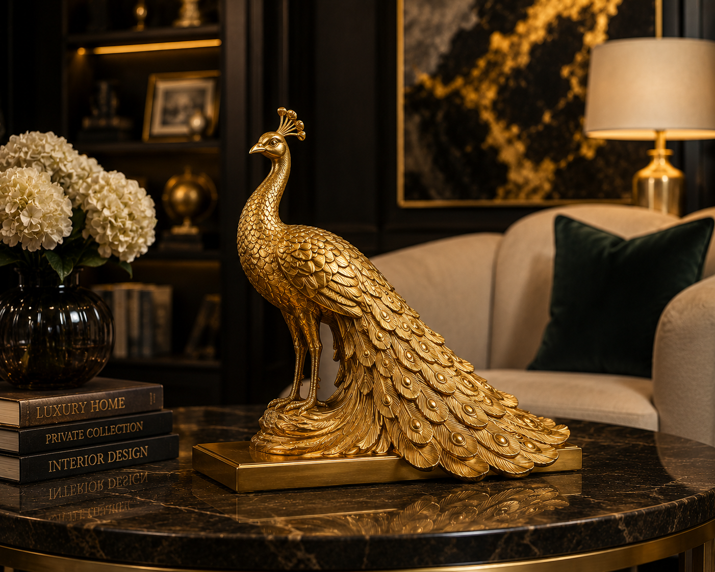 Aurum Plume™ Peacock Sculpture