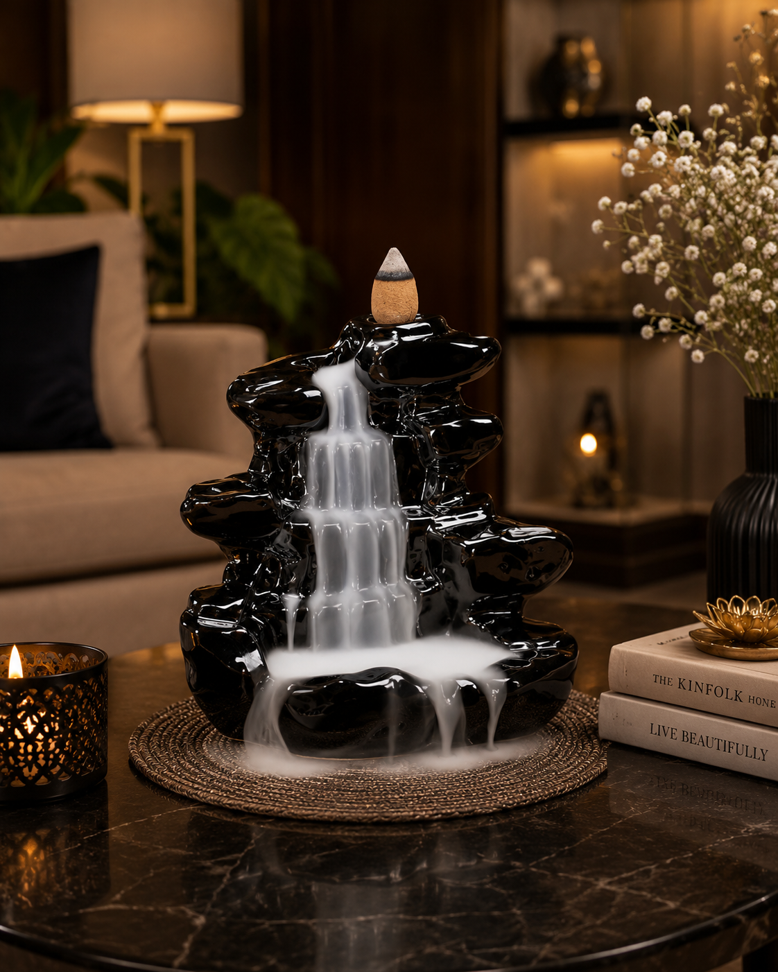 Obsidian Falls™ Smoke Fountain