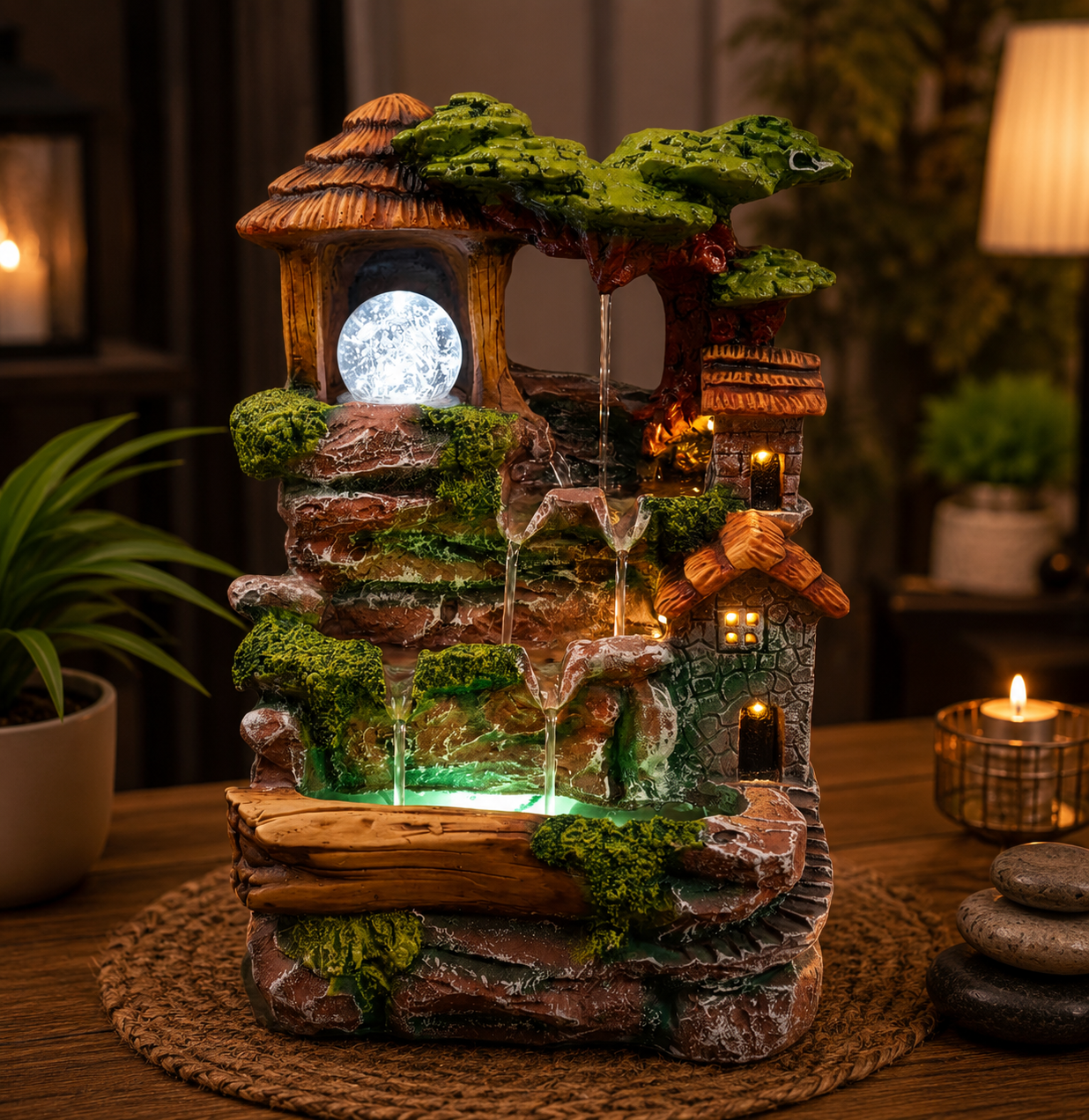 Moonlit Haven™ Waterfall Fountain