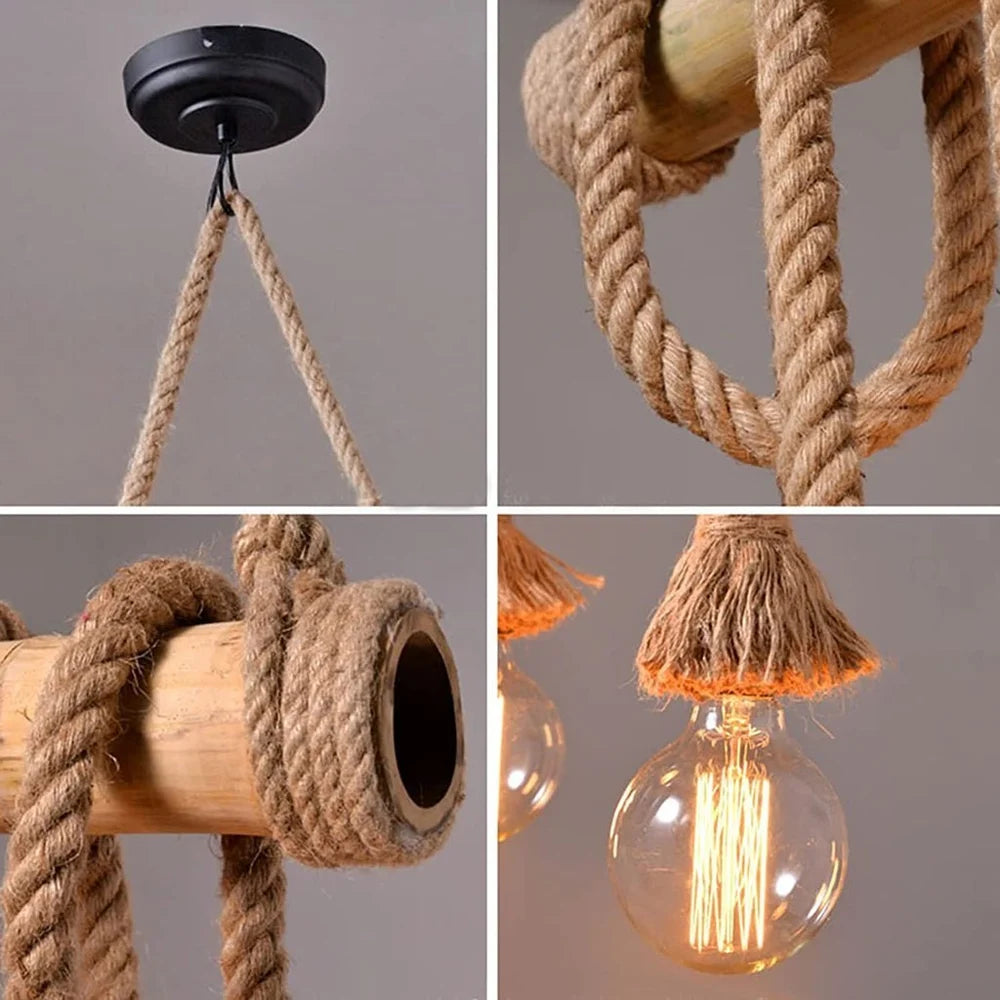 Mariner's Glow™ Vintage Edison Rope Pendant Light