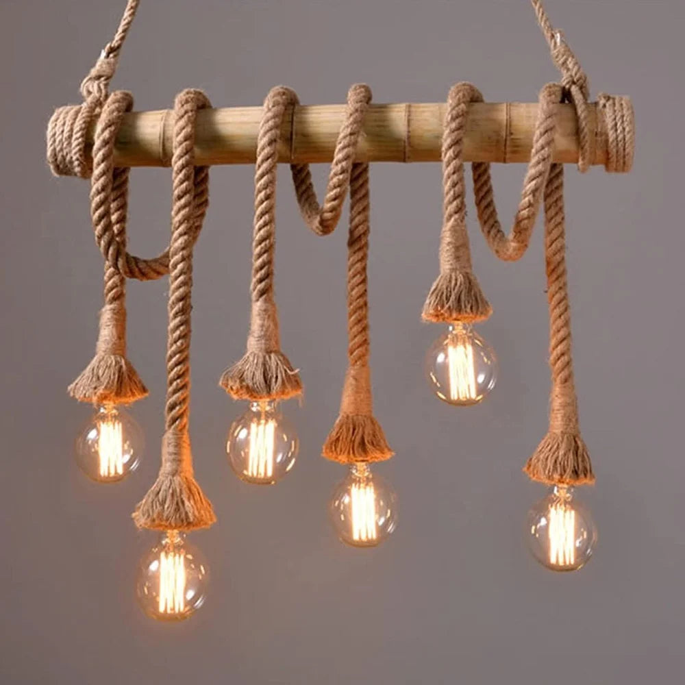Mariner's Glow™ Vintage Edison Rope Pendant Light